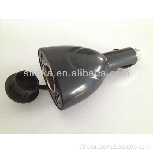 Dual USB Car Charger mobile phone car charger adapter with 12V Cigerette Plug